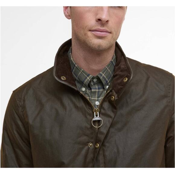 Barbour Men's Olive Prestbury Waxed Jacket Size L - Picture 11 of 11